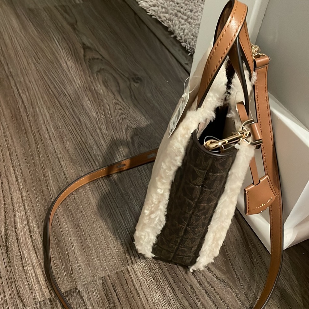 NWT Michael Kors Sinclair XS NS Sherpa Tote Crossbody Leather - Picture 7 of 7